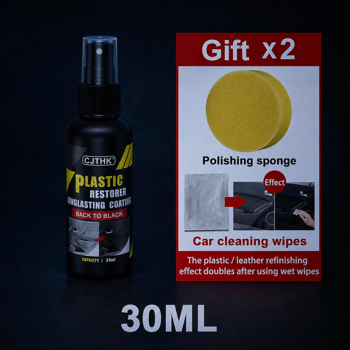 Car Plastic Restorer & Color Reviver - Interior & Exterior Coating Gel, Lasts 3-4 Years