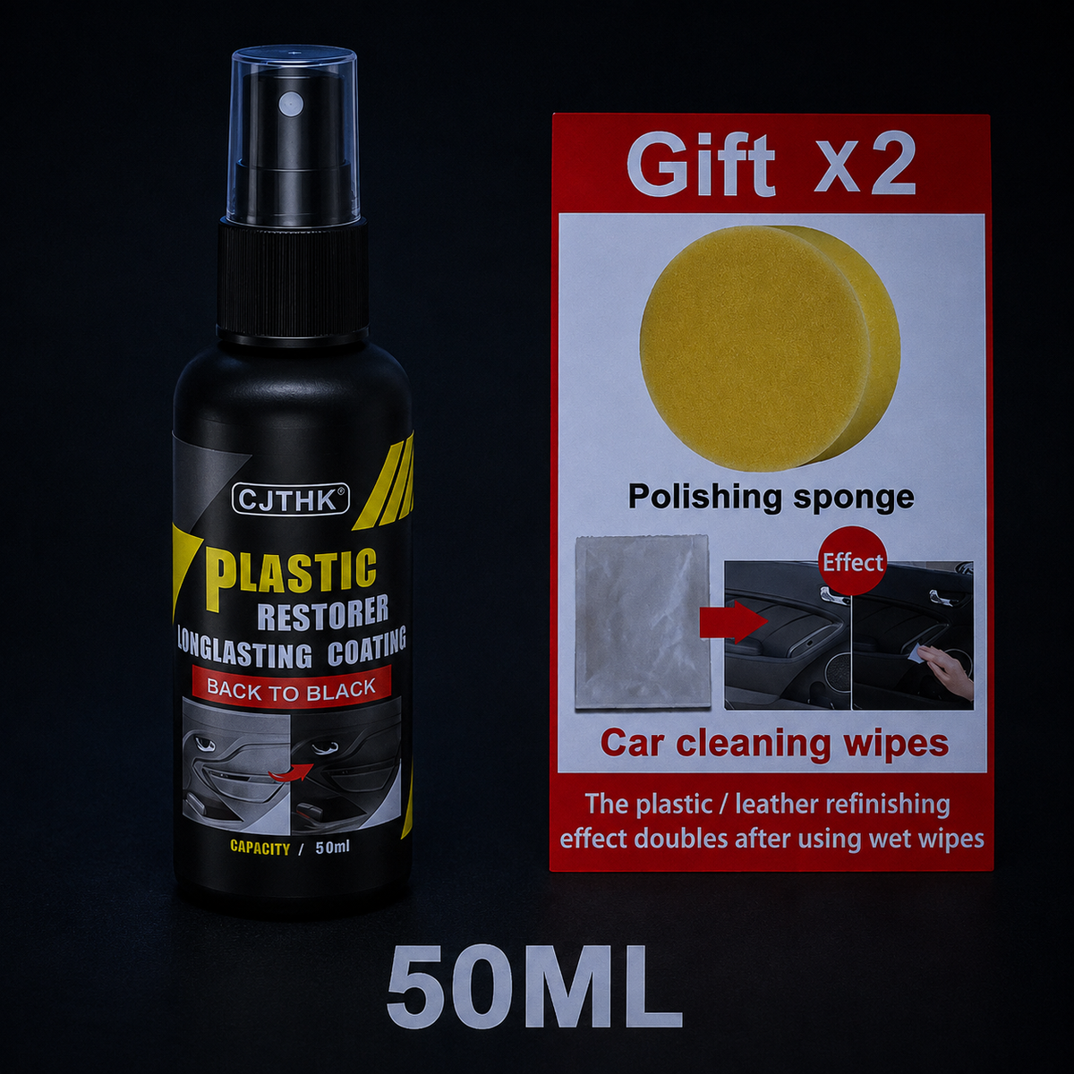 Car Plastic Restorer & Color Reviver - Interior & Exterior Coating Gel, Lasts 3-4 Years