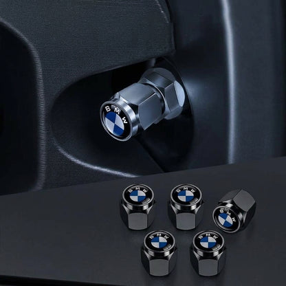 מכסי שסתום לצמיגי BMW - סט של 5 כיסויי מתכת לונטיל עם לוגו