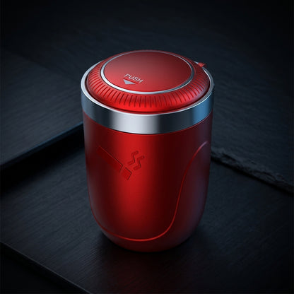 Car Ashtray with LED Light - One-Touch Open, Premium Design