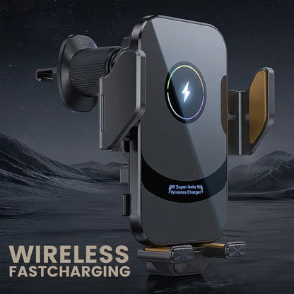 66W Wireless Fast Charging Car Mount - Phone Holder with Auto-Open