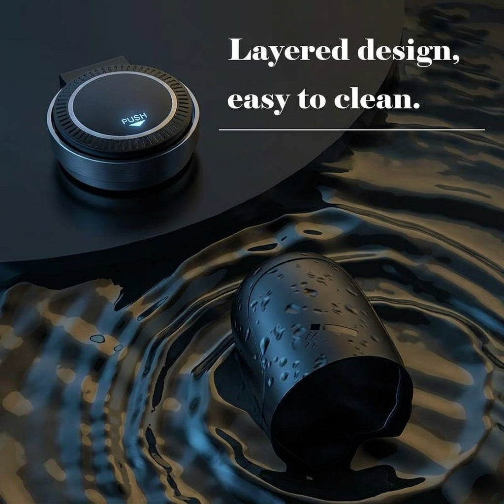 Car Ashtray with LED Light - One-Touch Open, Premium Design