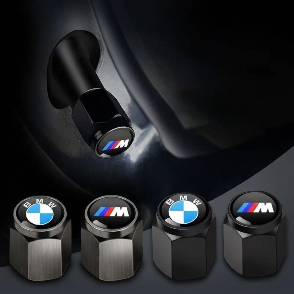 מכסי שסתום לצמיגי BMW - סט של 5 כיסויי מתכת לונטיל עם לוגו