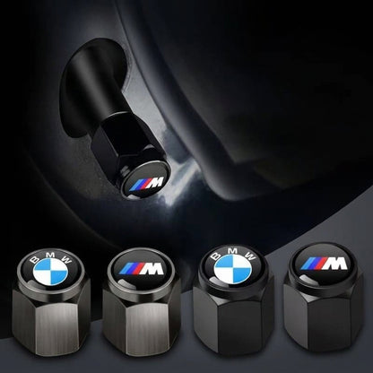 מכסי שסתום לצמיגי BMW - סט של 5 כיסויי מתכת לונטיל עם לוגו
