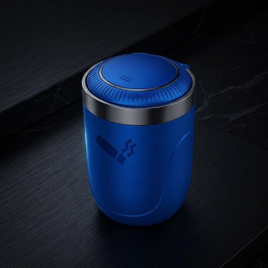 Car Ashtray with LED Light - One-Touch Open, Premium Design