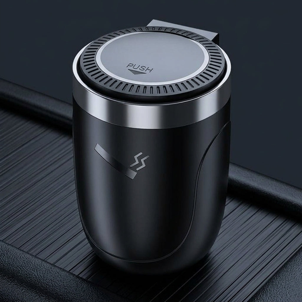 Car Ashtray with LED Light - One-Touch Open, Premium Design