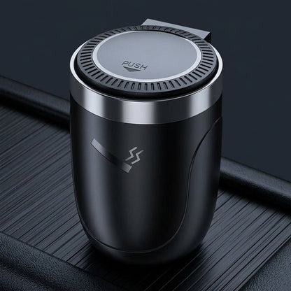 Car Ashtray with LED Light - One-Touch Open, Premium Design