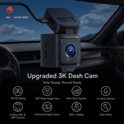 Baseus PrimeTrip VD1 Dash Cam - 3K Front + 1080P Rear with GPS & WiFi