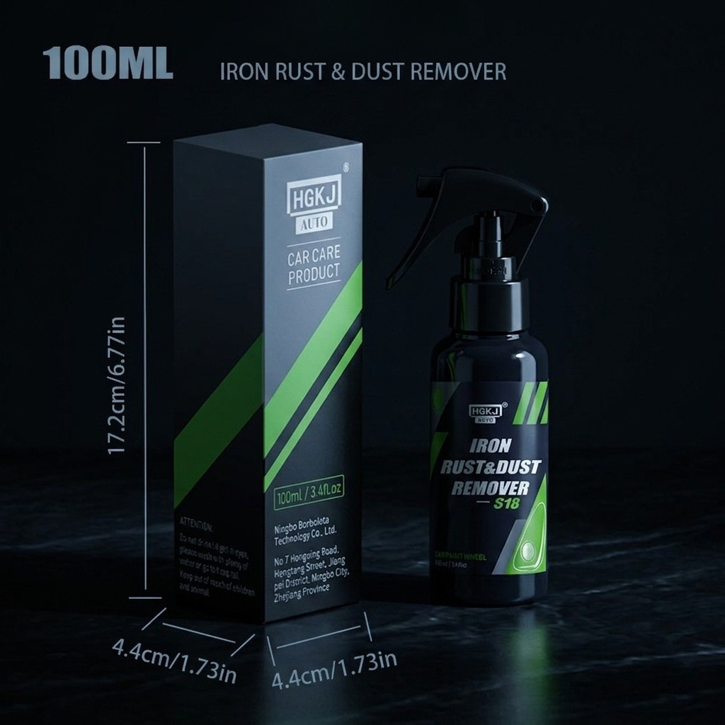 Iron Rust & Dust Remover Spray for Wheels & Tires - Iron Powder Remover for Car
