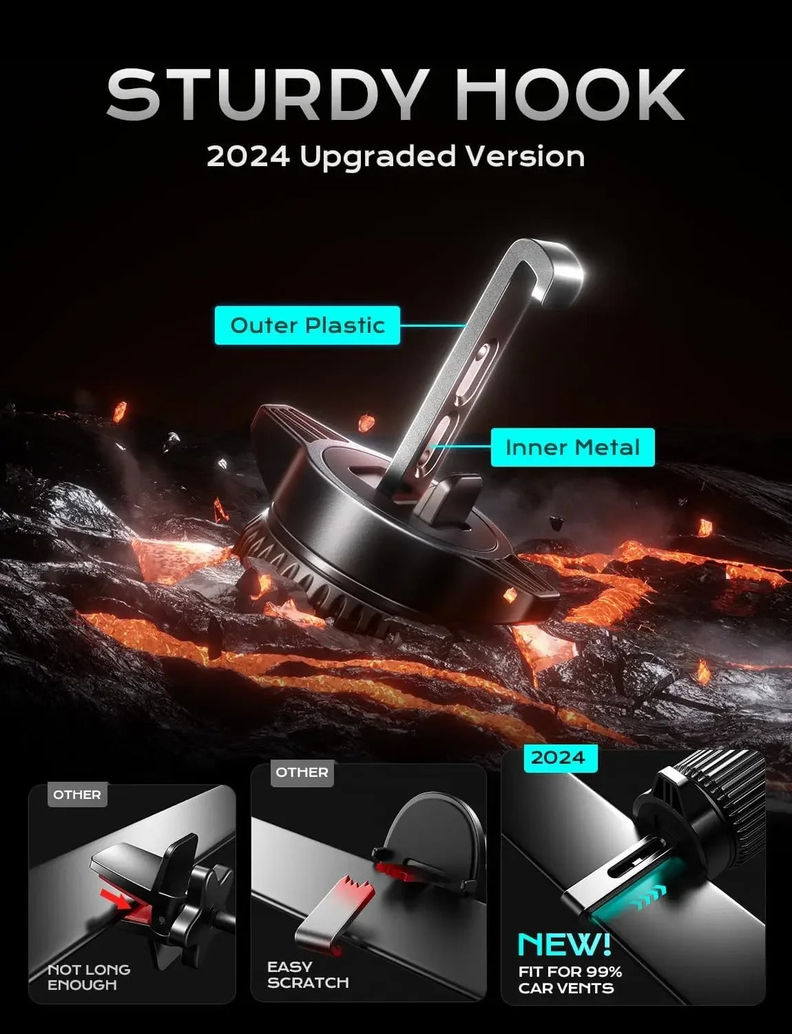 66W Wireless Fast Charging Car Mount - Phone Holder with Auto-Open