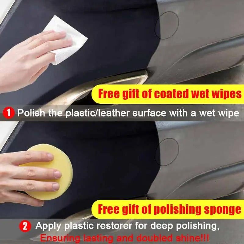 Car Plastic Restorer & Color Reviver - Interior & Exterior Coating Gel, Lasts 3-4 Years